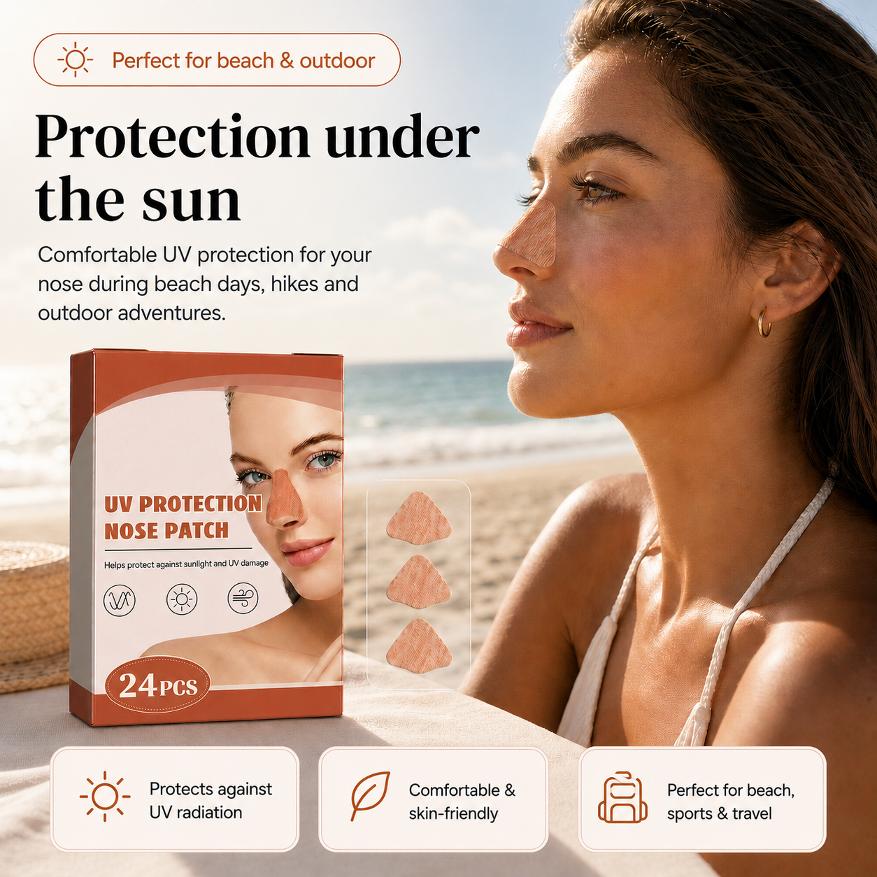 Comfortable UV protection for your nose in the sun