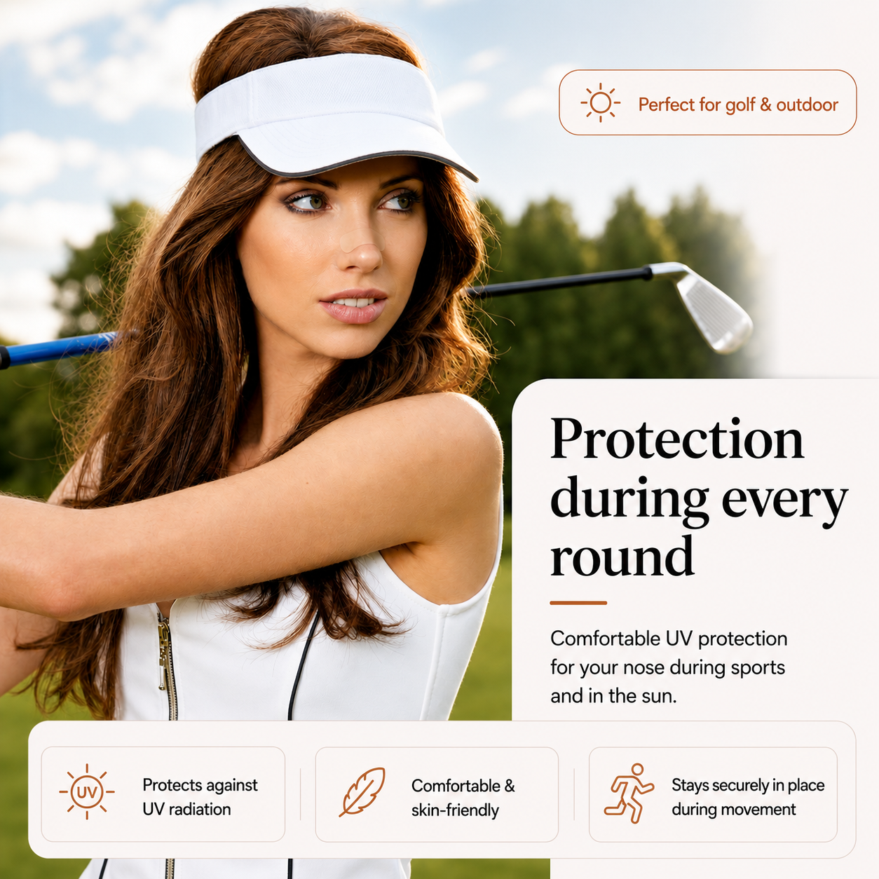 Comfortable UV protection for your nose in the sun